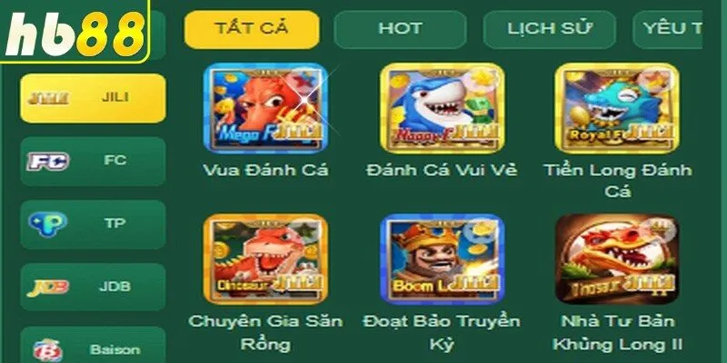 Top những  siêu phẩm không thể bỏ qua khi đến với sảnh Bắn cá HB88