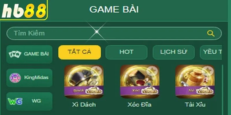 Game bài HB88 là sảnh cược hấp dẫn, đóng vai trò chủ đạo tại nhà cái