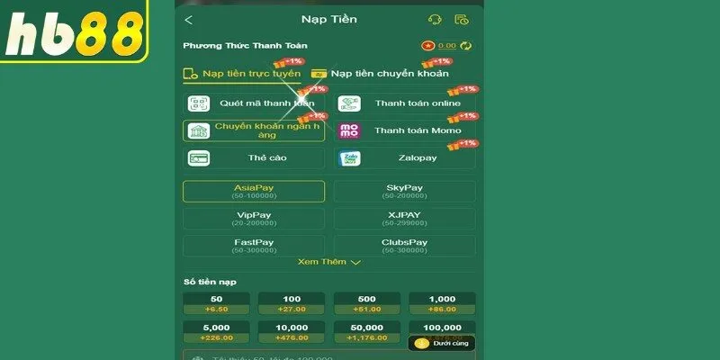 Các phương thức giao dịch tại HB88 phổ biến hiện nay