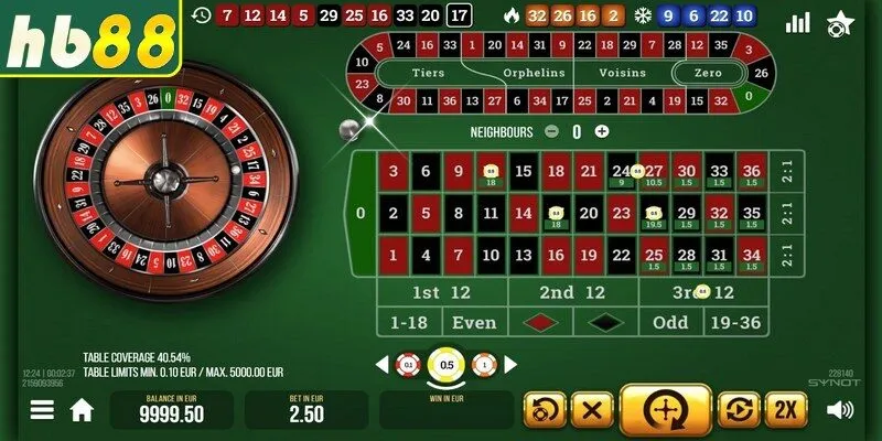 Roulette HB88 là trò chơi cược đẳng cấp với tỷ lệ thưởng cao